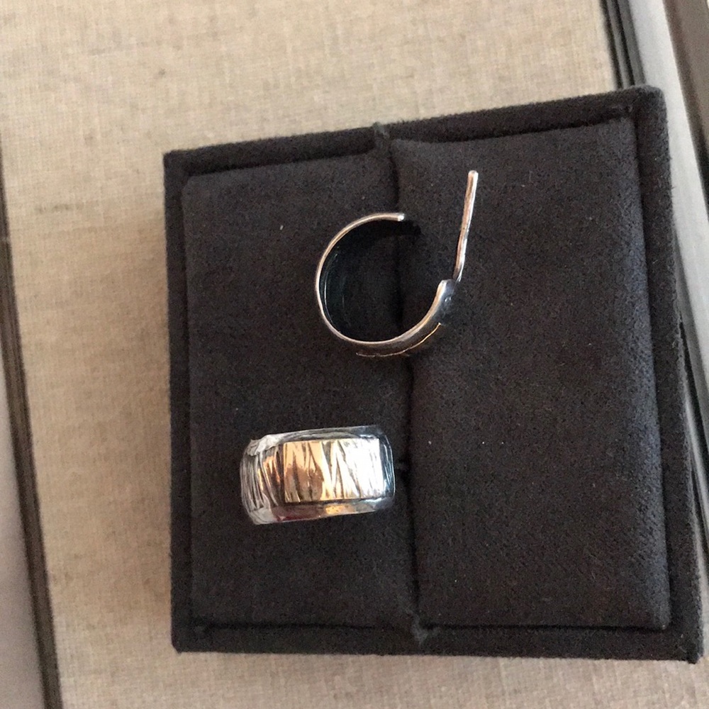 Sampson Sterling Silver and 14kgold earrings - Picture 5 of 6